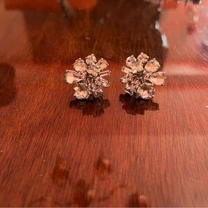 ELEGANT, TWO TIERED, MULTI SHAPED CZ RHINESTONE EARRINGS